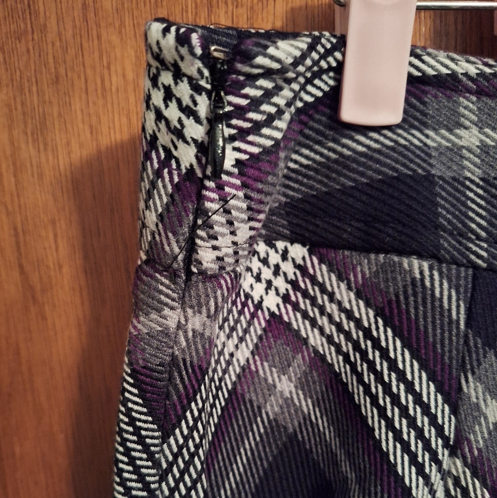 East 5th Women's Plaid A-Line Maxi Skirt - Black/White/Purple Size 14 - Picture 4 of 6